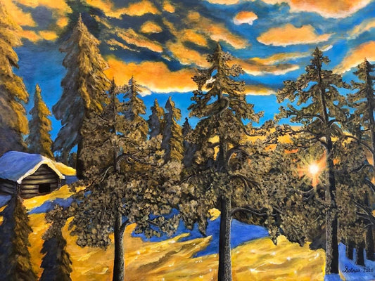 Diamonds in the snow, original 80x60 cm