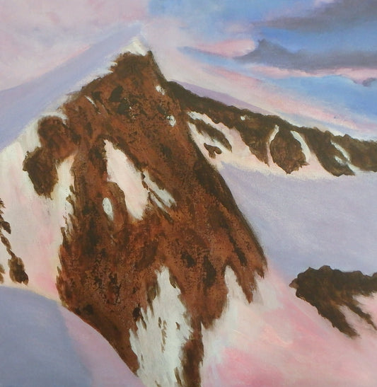 Glittertind at sunset, original 40x40 cm