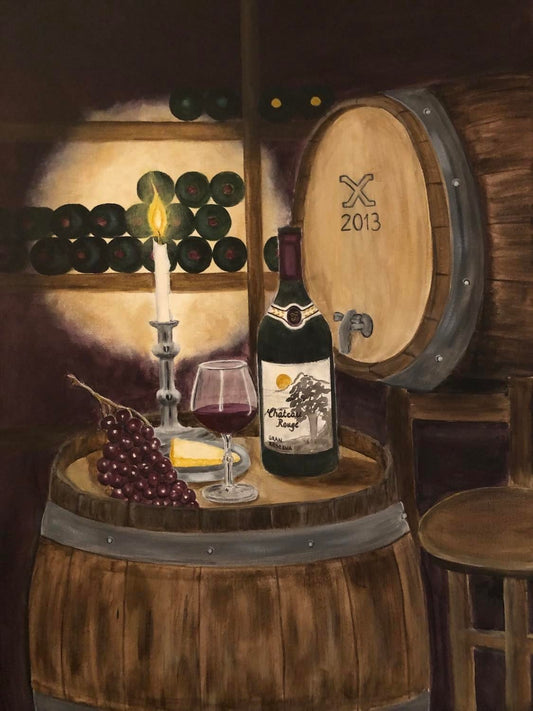 Kveld i kjelleren, original 50x70 cm