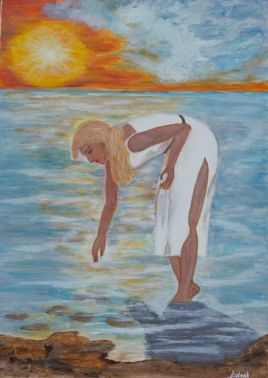 In the water, original 50x70 cm