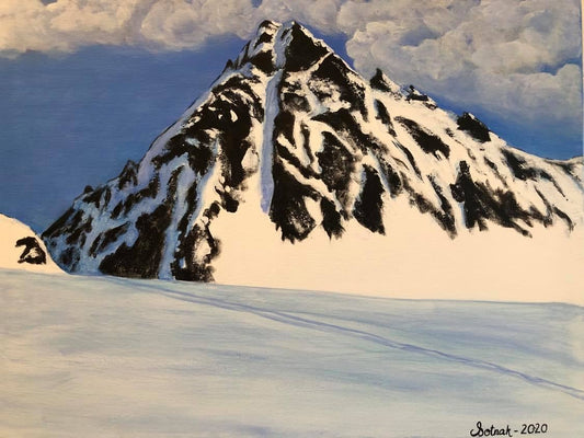 Store lakselvtind, original 50x40 cm